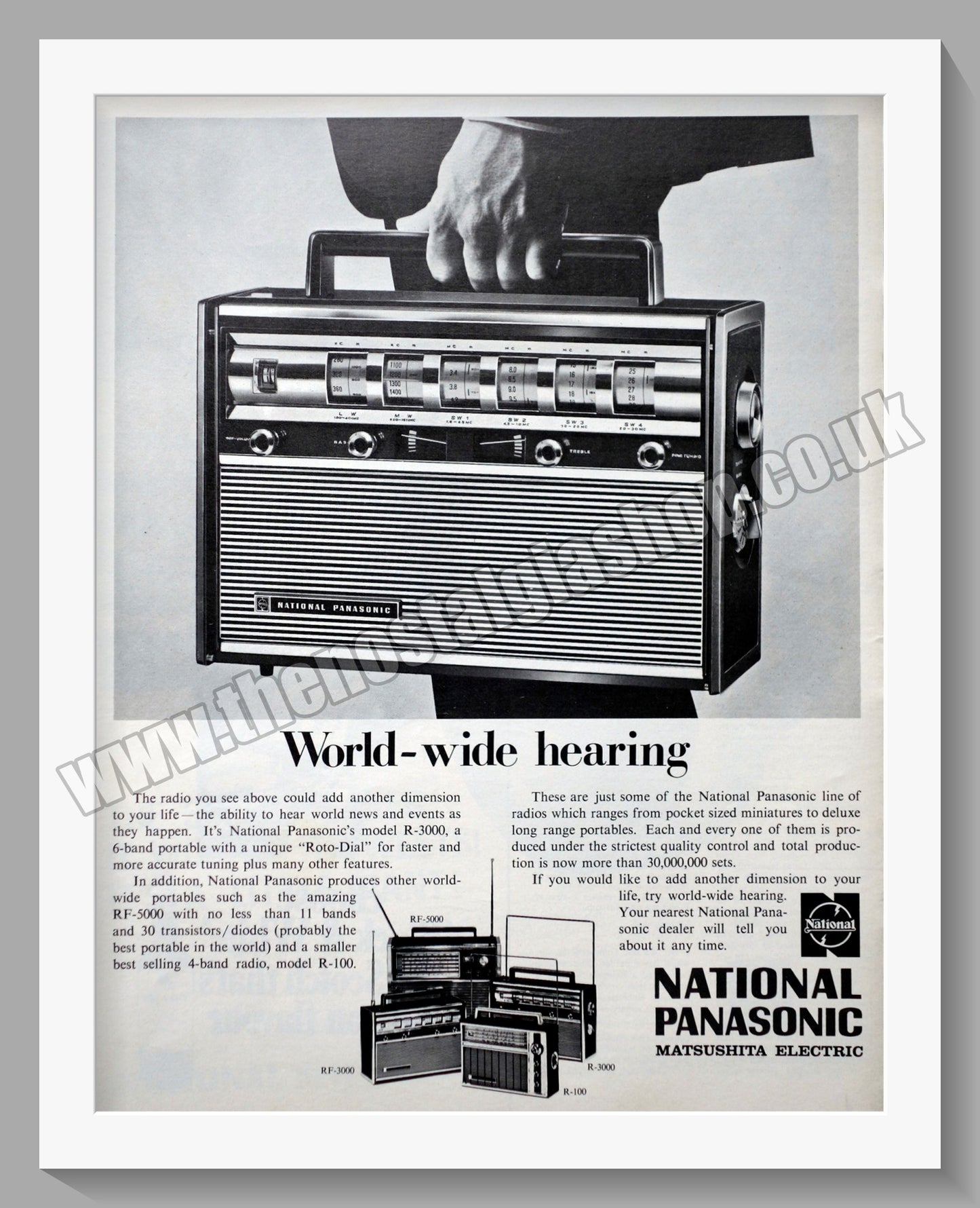 National Panasonic Radio R-3000. Original Advert 1967 (ref AD300530)