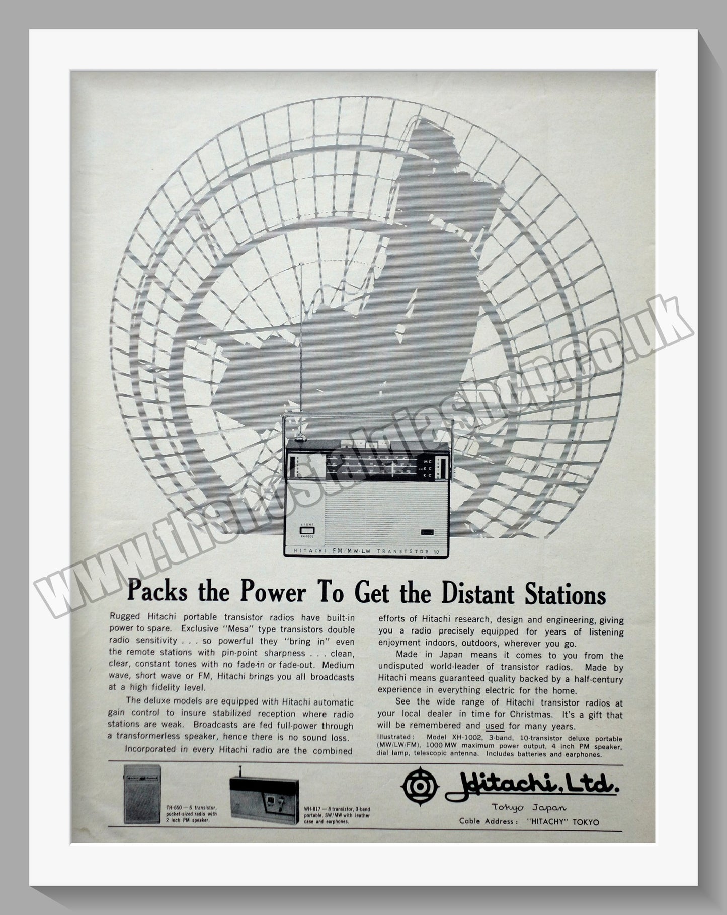 Hitachi Portable Transistor. Original Advert 1962 (ref AD300533)