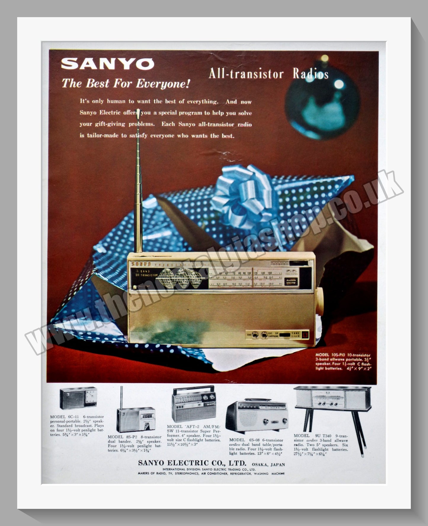 Sanyo All-Transistor Radio. Original Advert 1961 (ref AD300553)