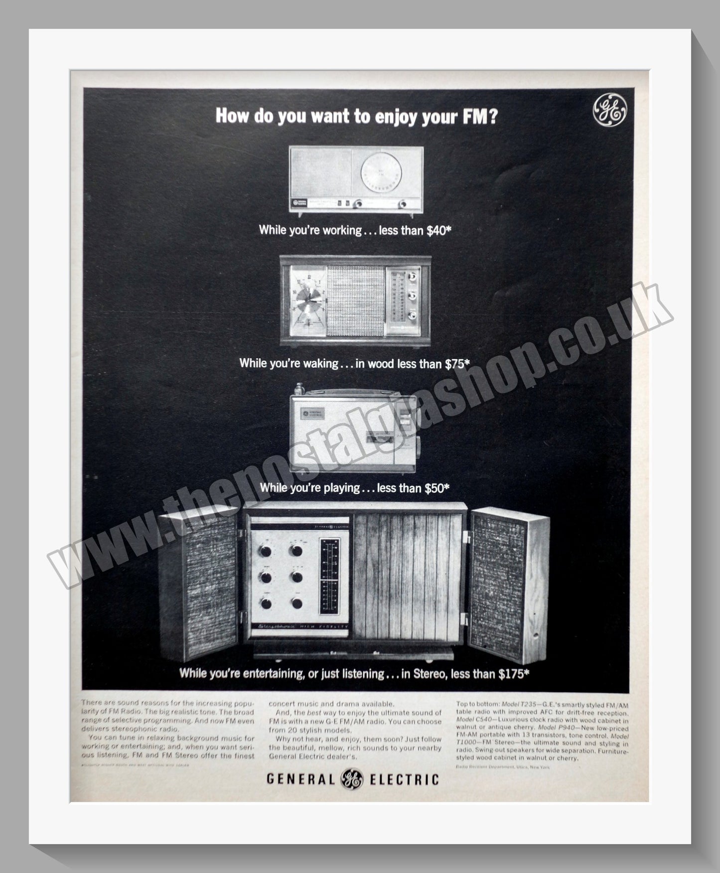 General Electric Radios. Original Advert 1963 (ref AD300592)