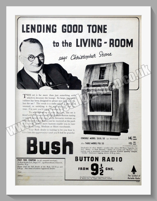 Bush Console Model S.U.G. 52. Original Advert 1939 (ref AD300596)