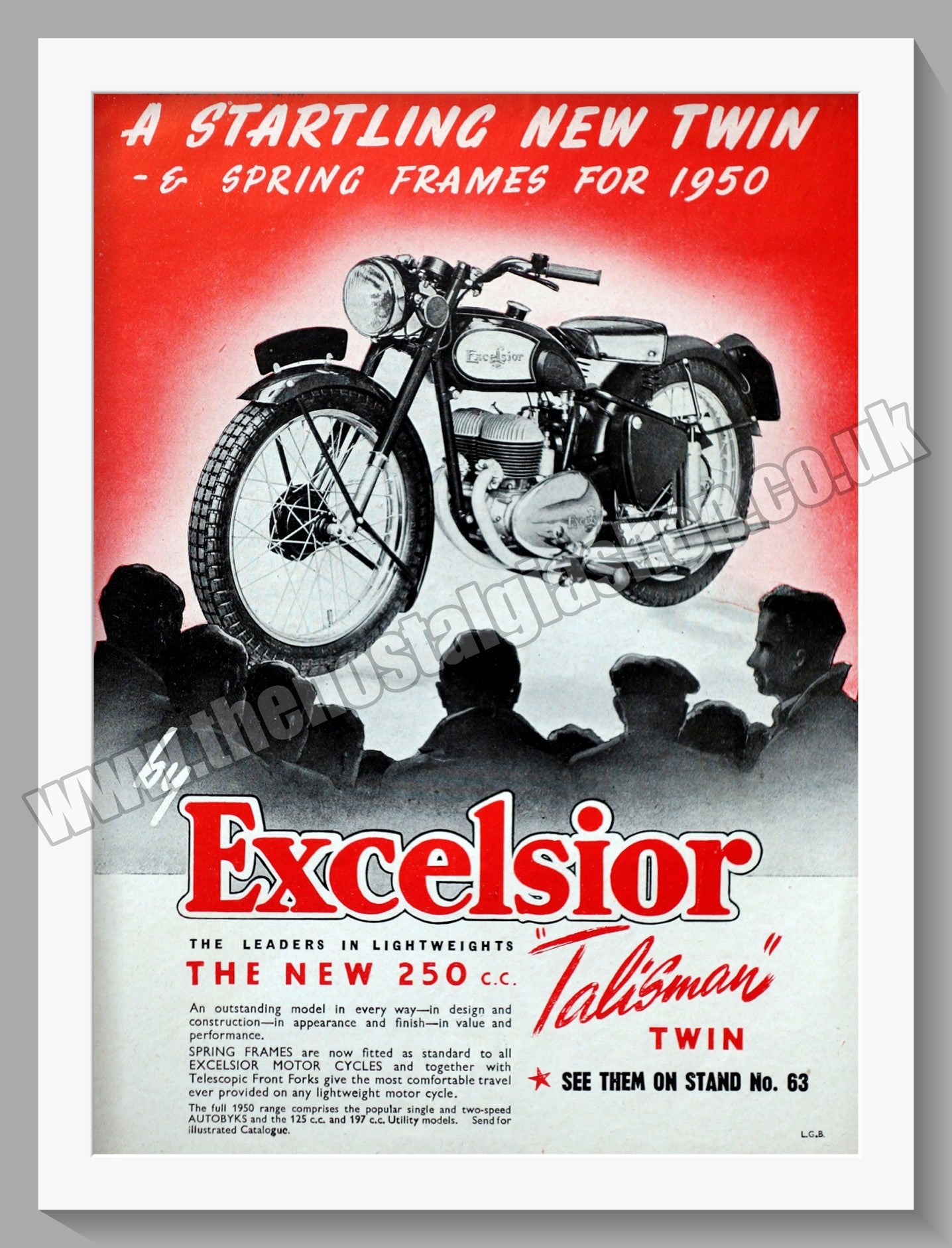 Excelsior Talisman Twin Motorcycle. Original Advert 1949 (ref AD56570)