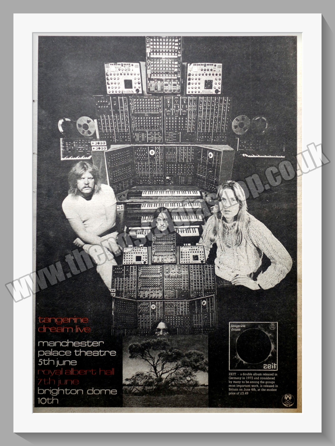 Tangerine Dream. Zeit Live. Original Advert 1976 (ref AD14460)