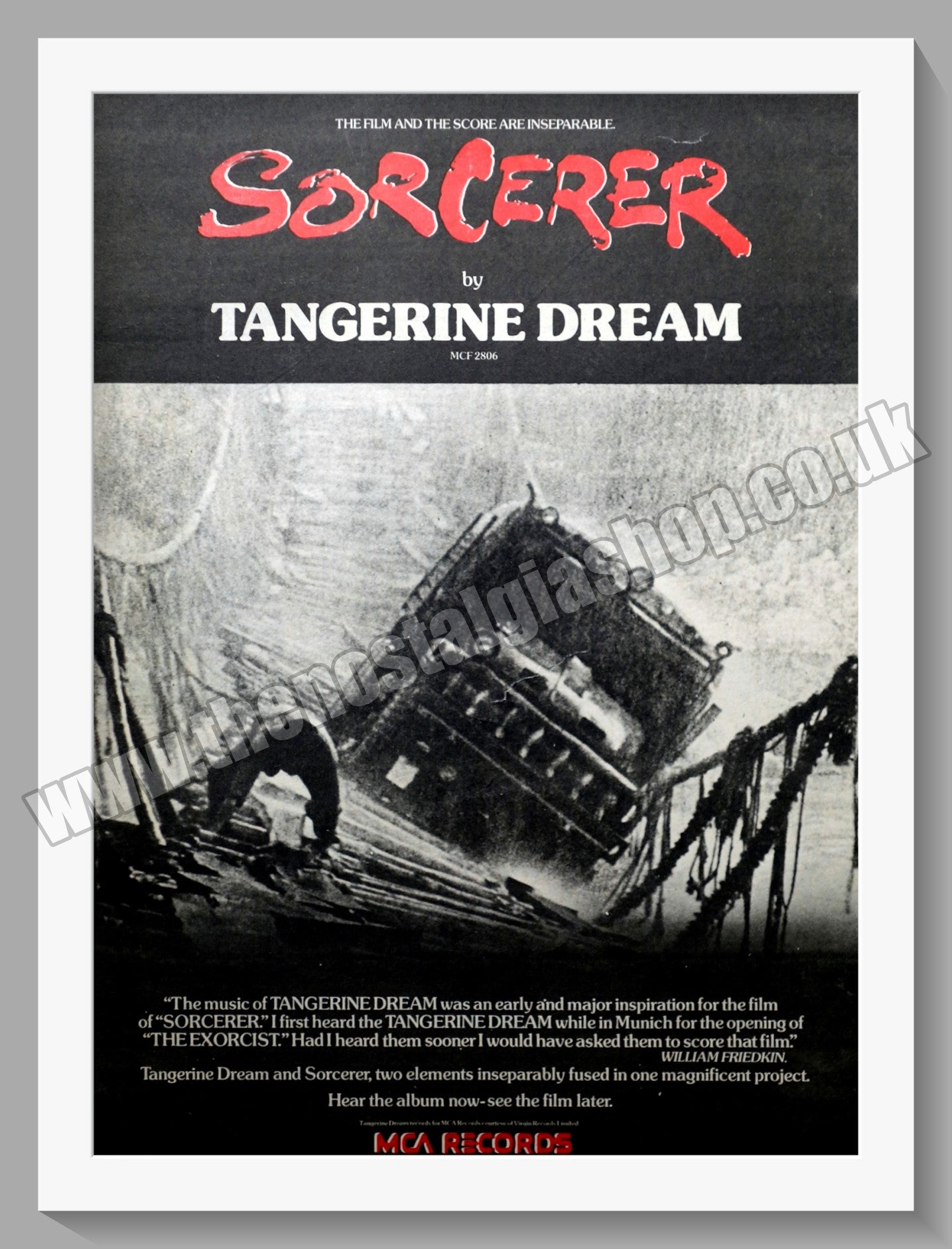 Tangerine Dream. Sorcerer. Original Advert 1977 (ref AD14461)