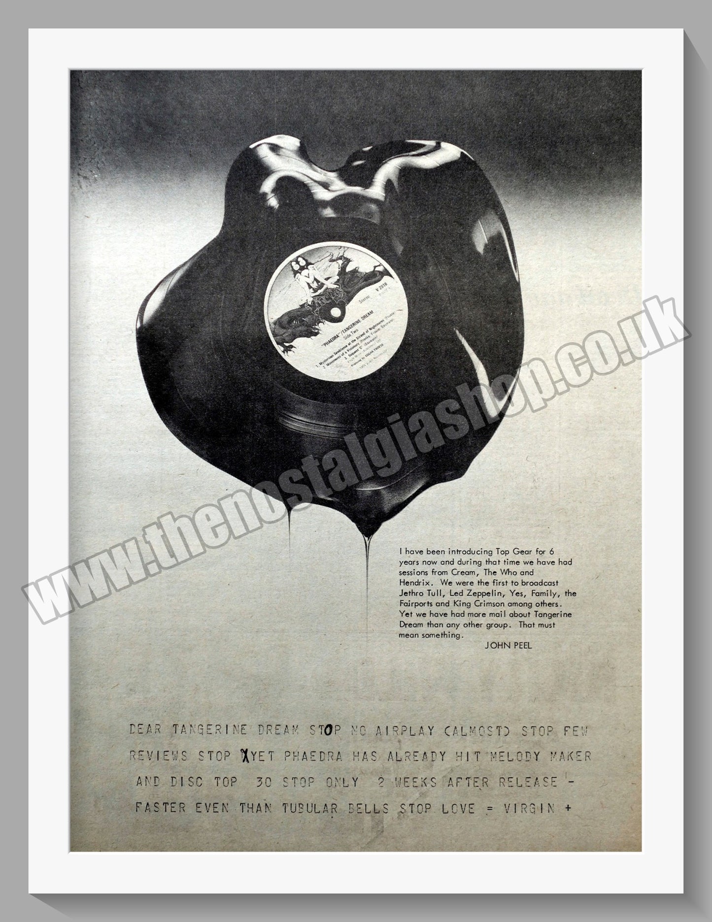 Tangerine Dream. Phaedra. Original Advert 1974 (ref AD14464)