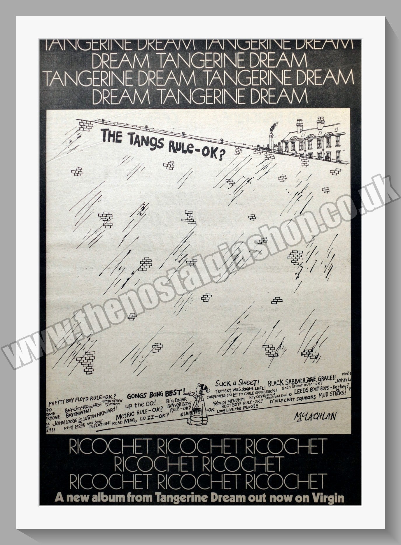 Tangerine Dream. Ricochet. Original Advert 1975 (ref AD14466)