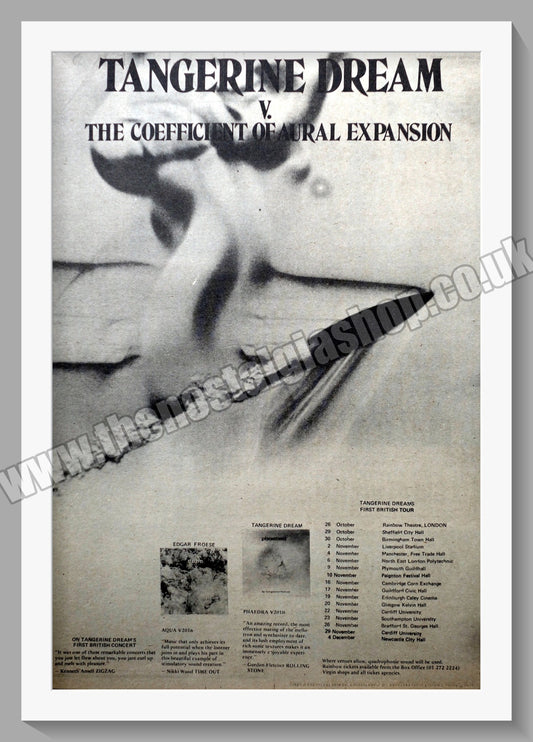 Tangerine Dreams First British Tour.  Original Advert 1974 (ref AD14467)