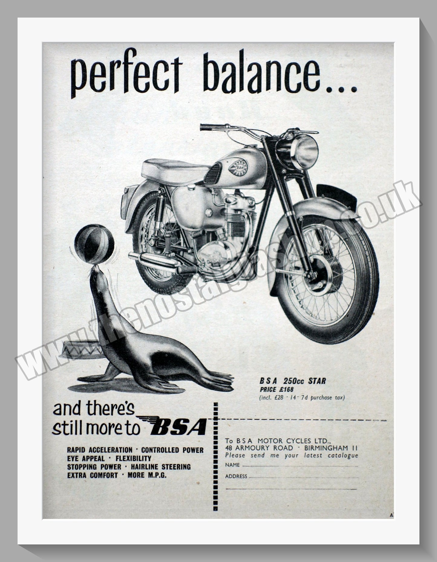 BSA 250 Star Model C15 Motorcycle. Original Advert 1959 (ref AD56623)