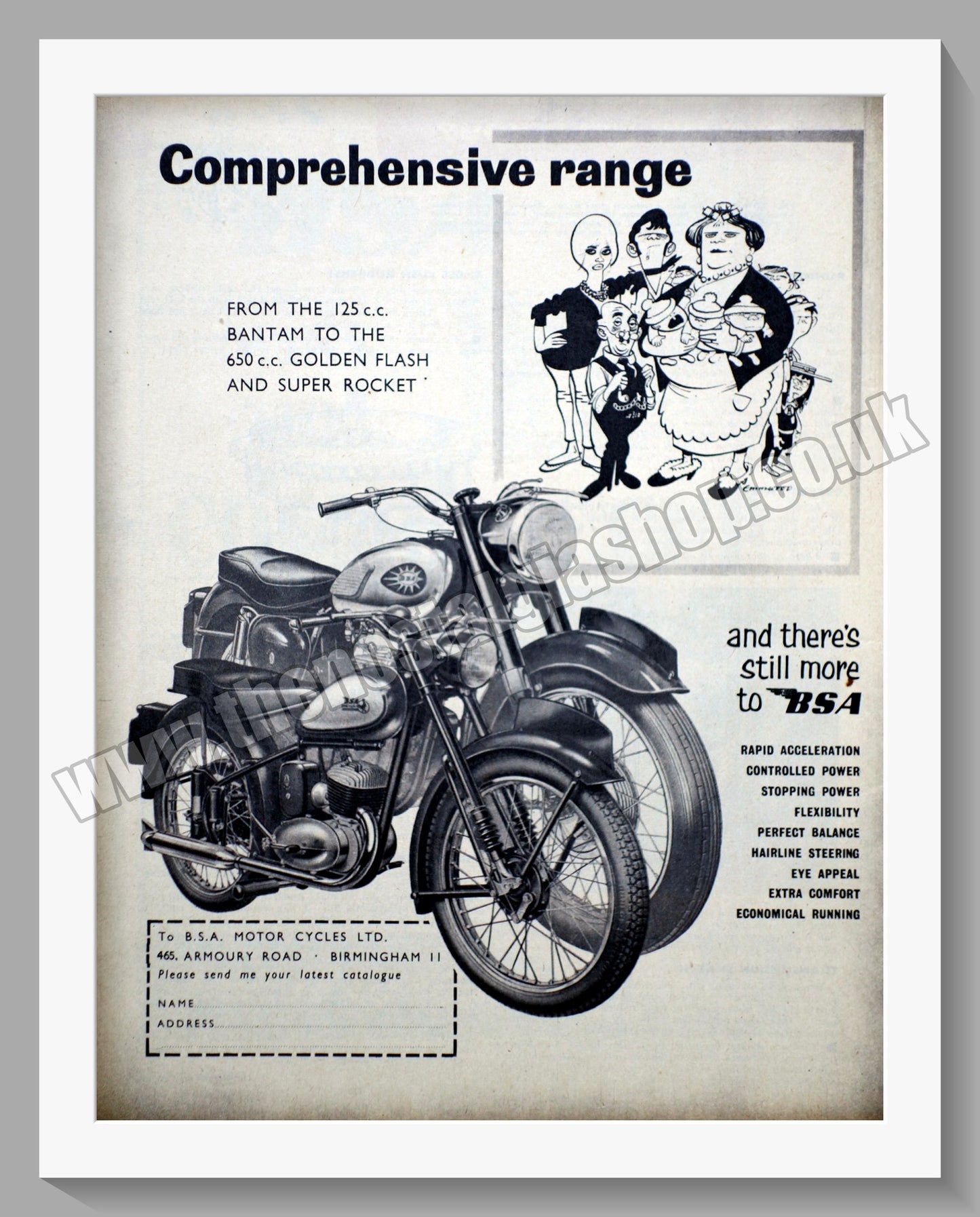 BSA Motorcycle Range. Original Advert 1961 (ref AD56639)