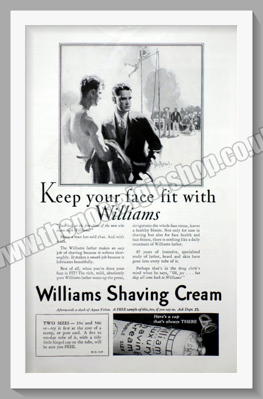 Williams Shaving Cream. Original Advert 1927 (ref AD56738)