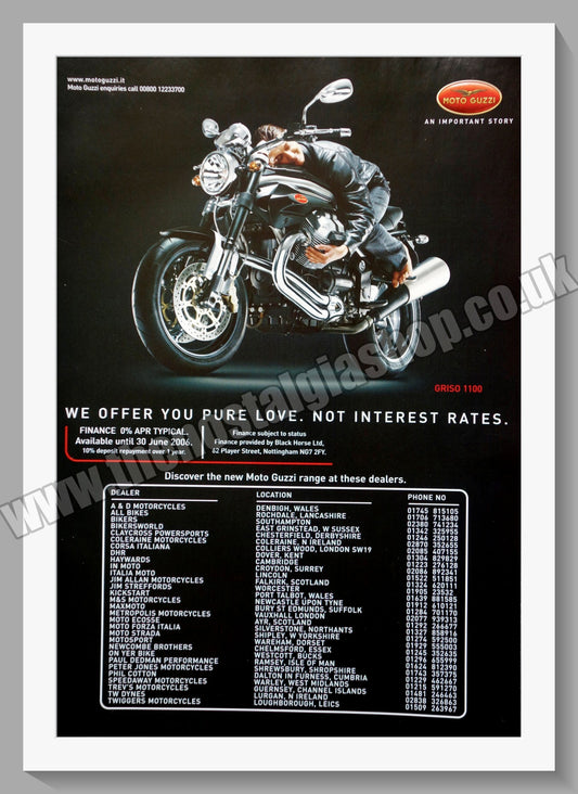 Moto Guzzi Griso 1100 Motorcycle. Original Advert 2006 (ref AD56669)