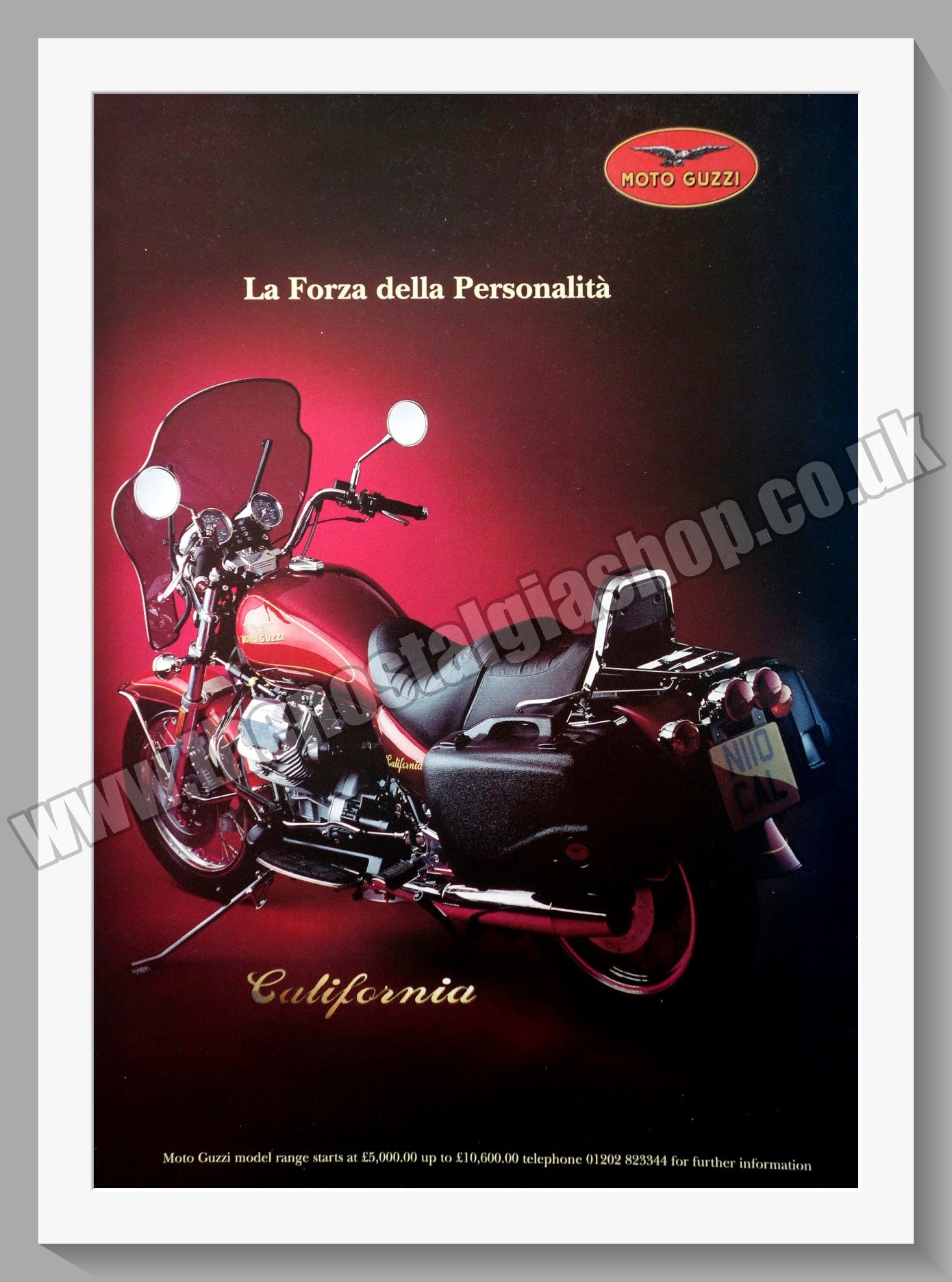 Moto Guzzi California Motorcycle. Original Advert 1996 (ref AD56680)