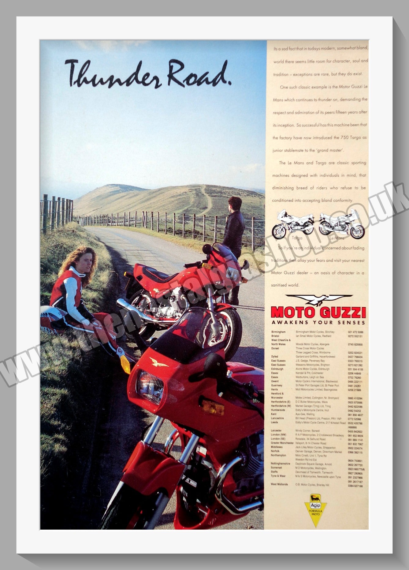 Moto Guzzi Targa Motorcycle. Original Advert 1991 (ref AD56687)