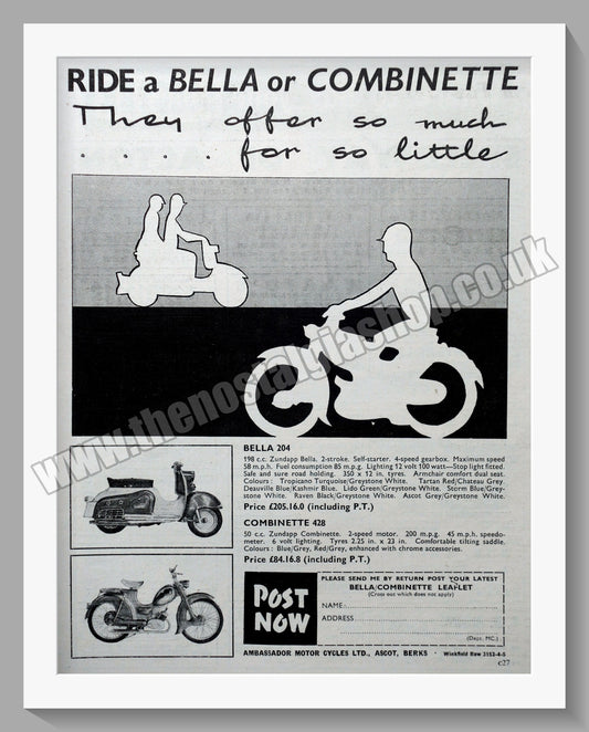 Ambassador Motorcycles. Original Advert 1959 (ref AD56757)