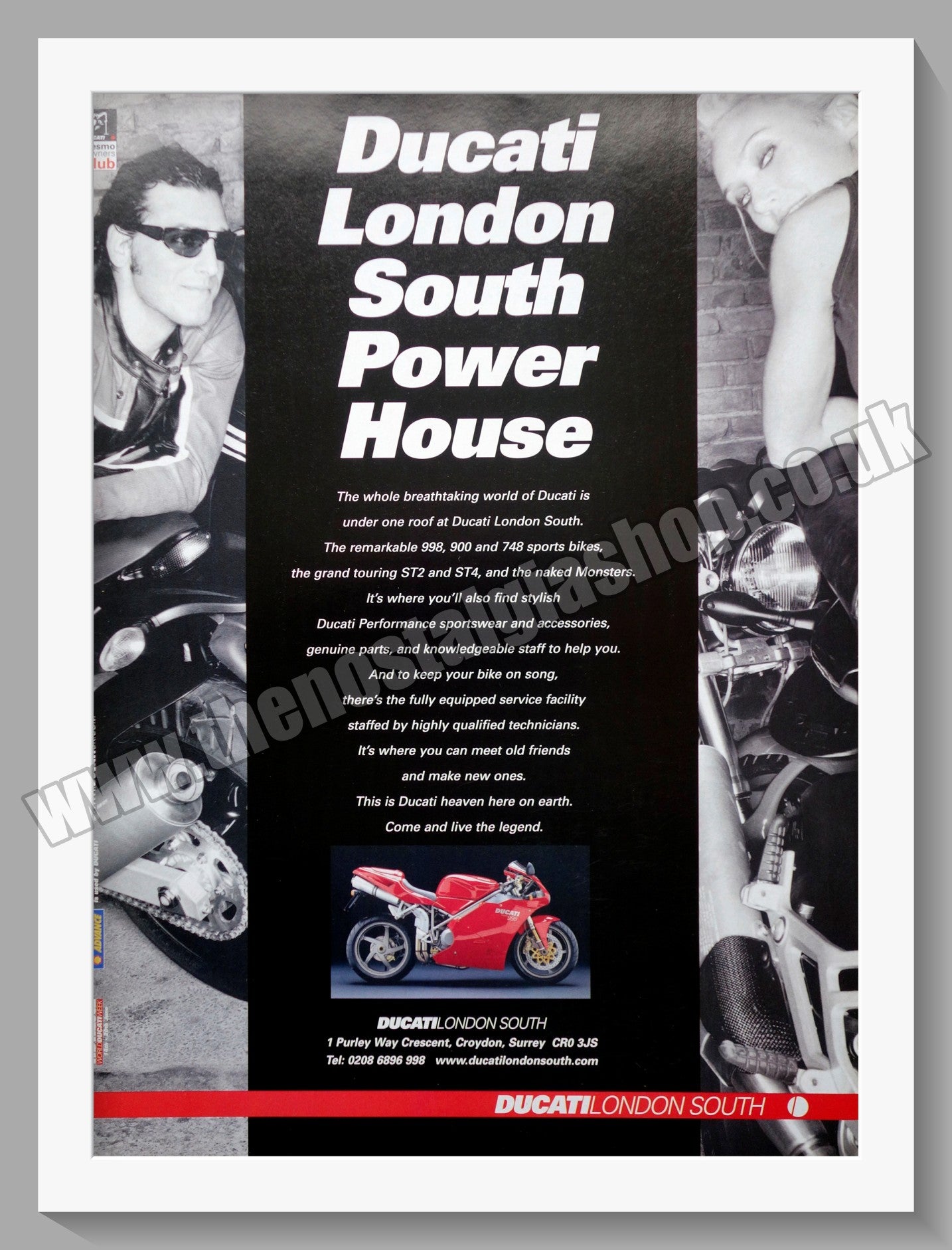 Ducati London South Motorcycle Dealers. Original Advert 2002 (ref AD56778)