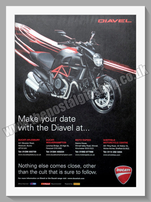 Ducati Diavel Motorcycle. Original Advert 2011 (ref AD56787)