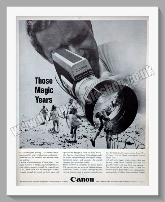 Canon Zoom 518 Camera. Original Advert 1966 (ref AD300606)