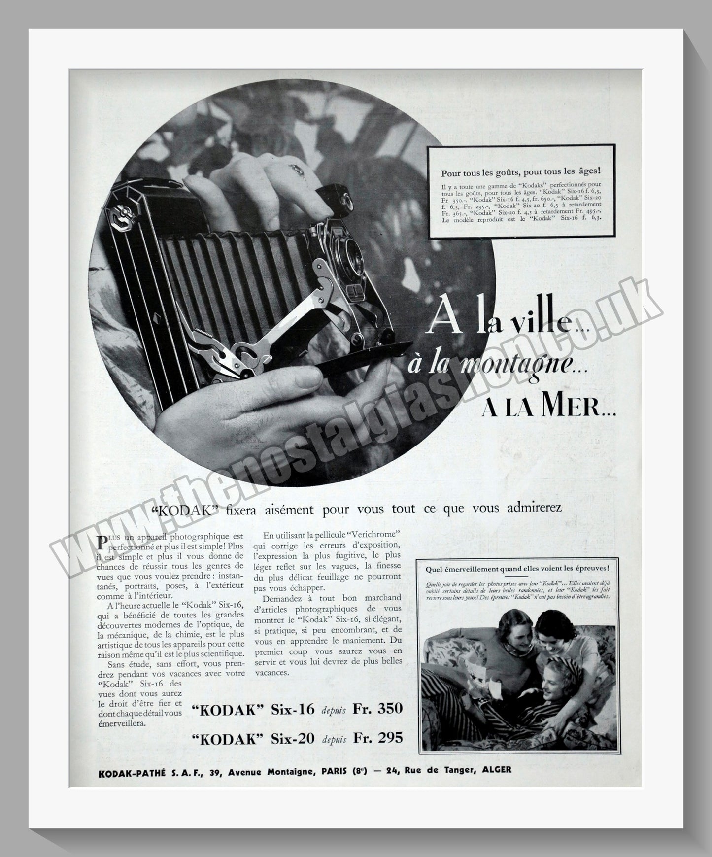 Kodak Six-16 Camera. Original Advert 1933 (ref AD300627)