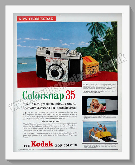 Kodak Colorsnap 35 Camera. Original Advert 1960 (ref AD300629)