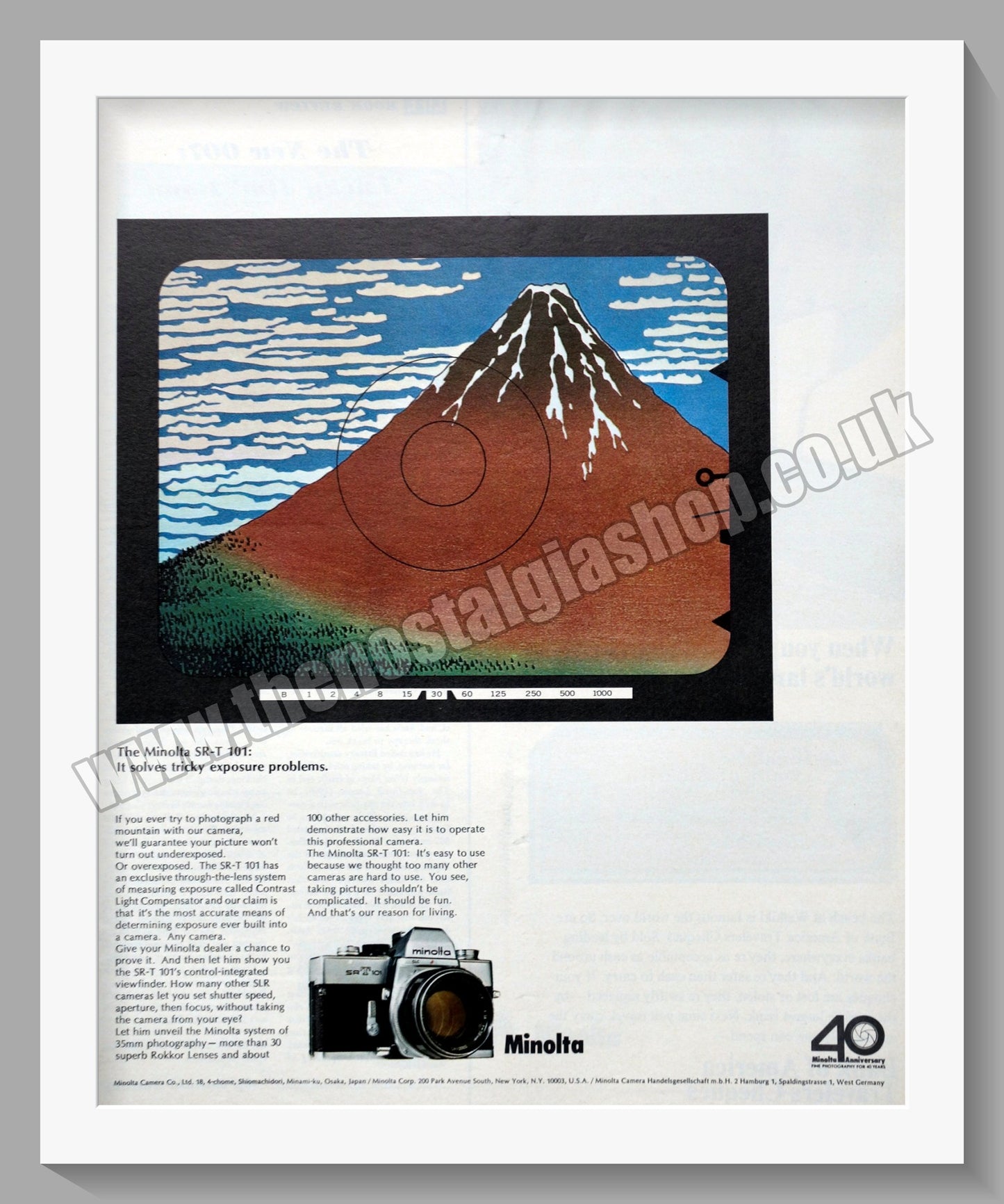 Minolta SR-T 101 Camera. Original Advert 1968 (ref AD300653)