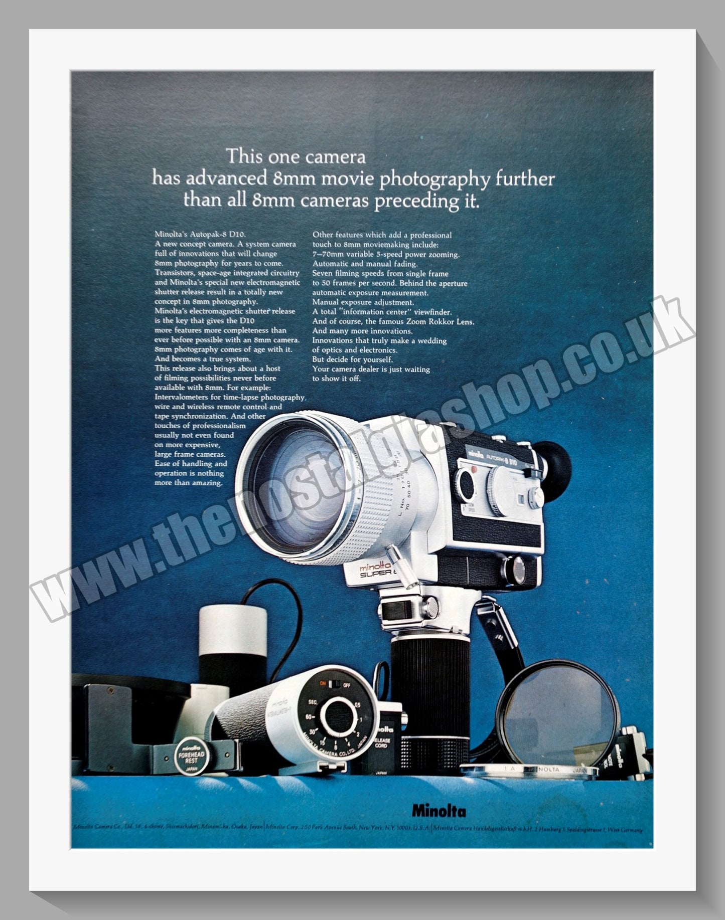 Minolta Autopak-8 D10 Camera. Original Advert 1970 (ref AD300665)