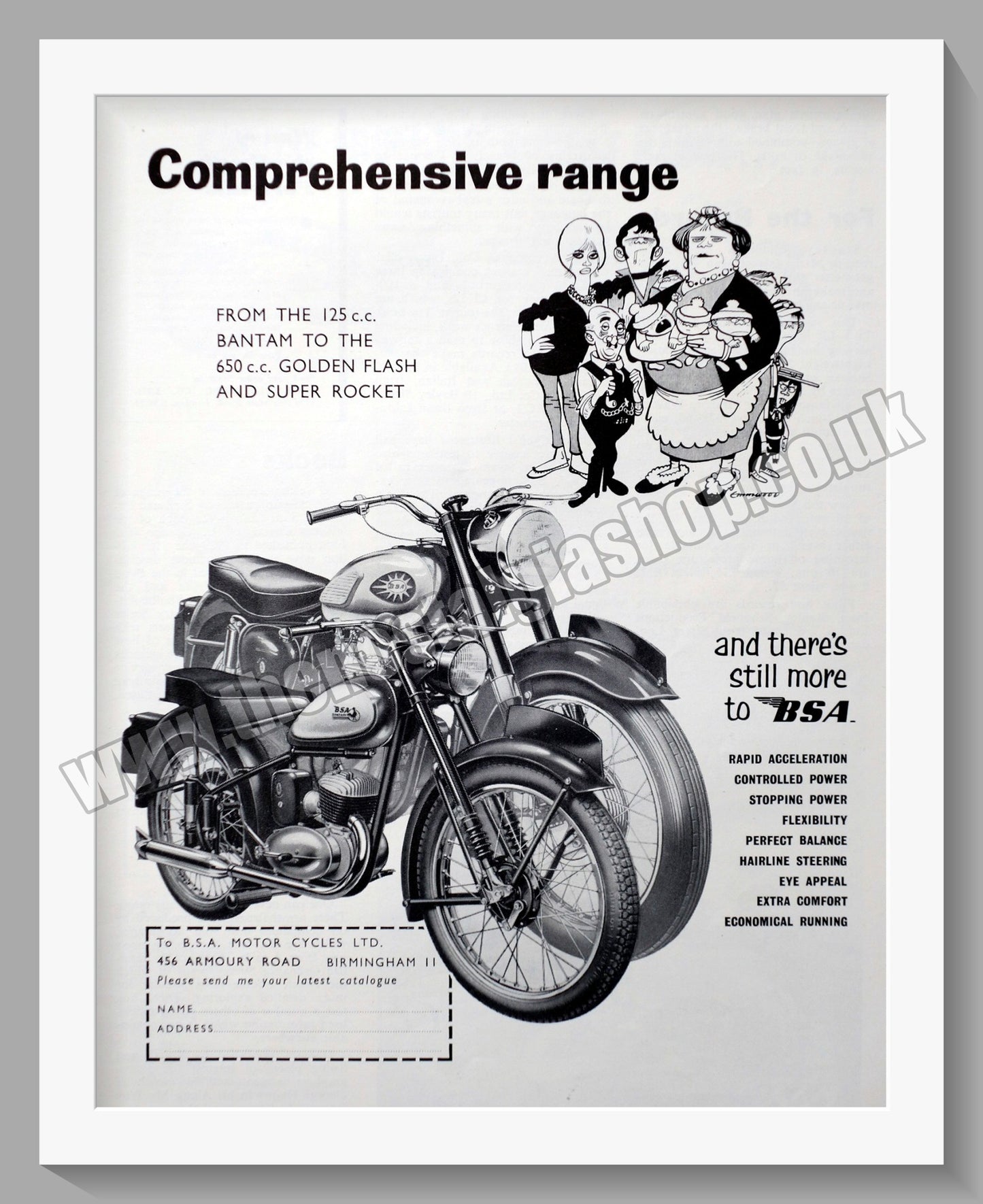 BSA Motorcycle Range 125 - Golden Flash. Original Advert 1960 (ref AD56919)