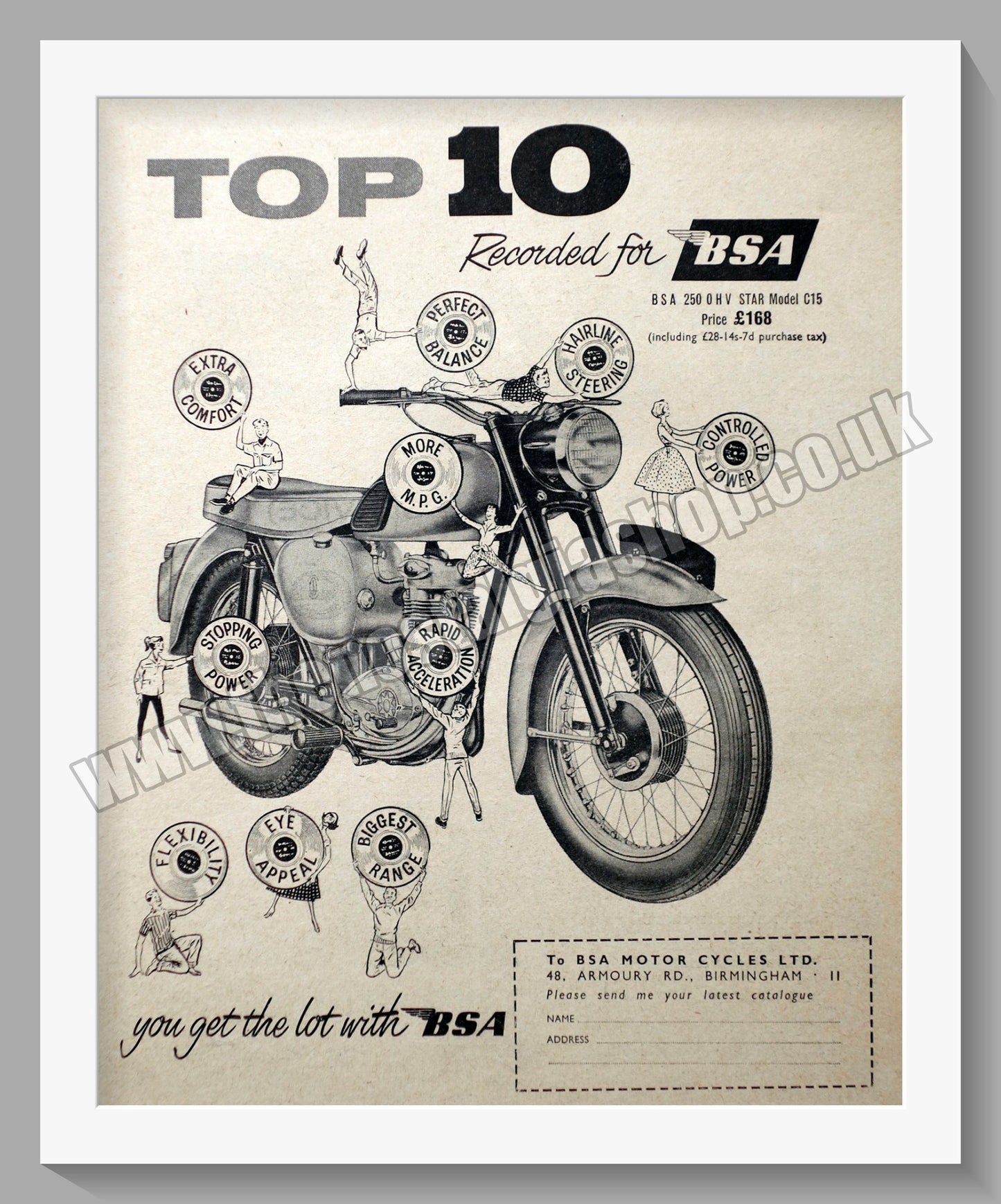 BSA 250 Star C15 Motorcycle. Original Advert 1960 (ref AD56918)