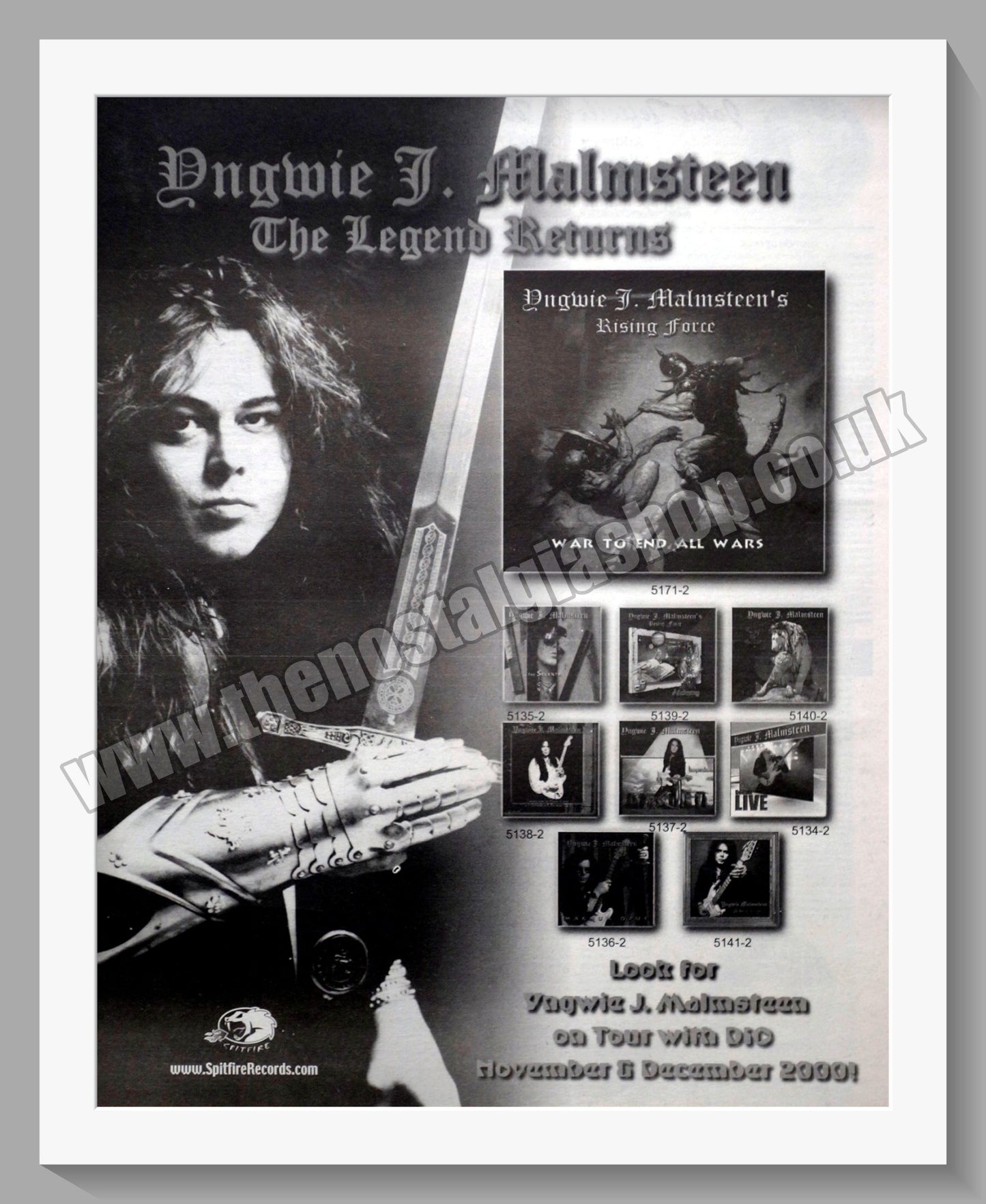 Yngwie J. Malmsteen. War To End All Wars. Vintage Advert 2000 (ref AD14575)