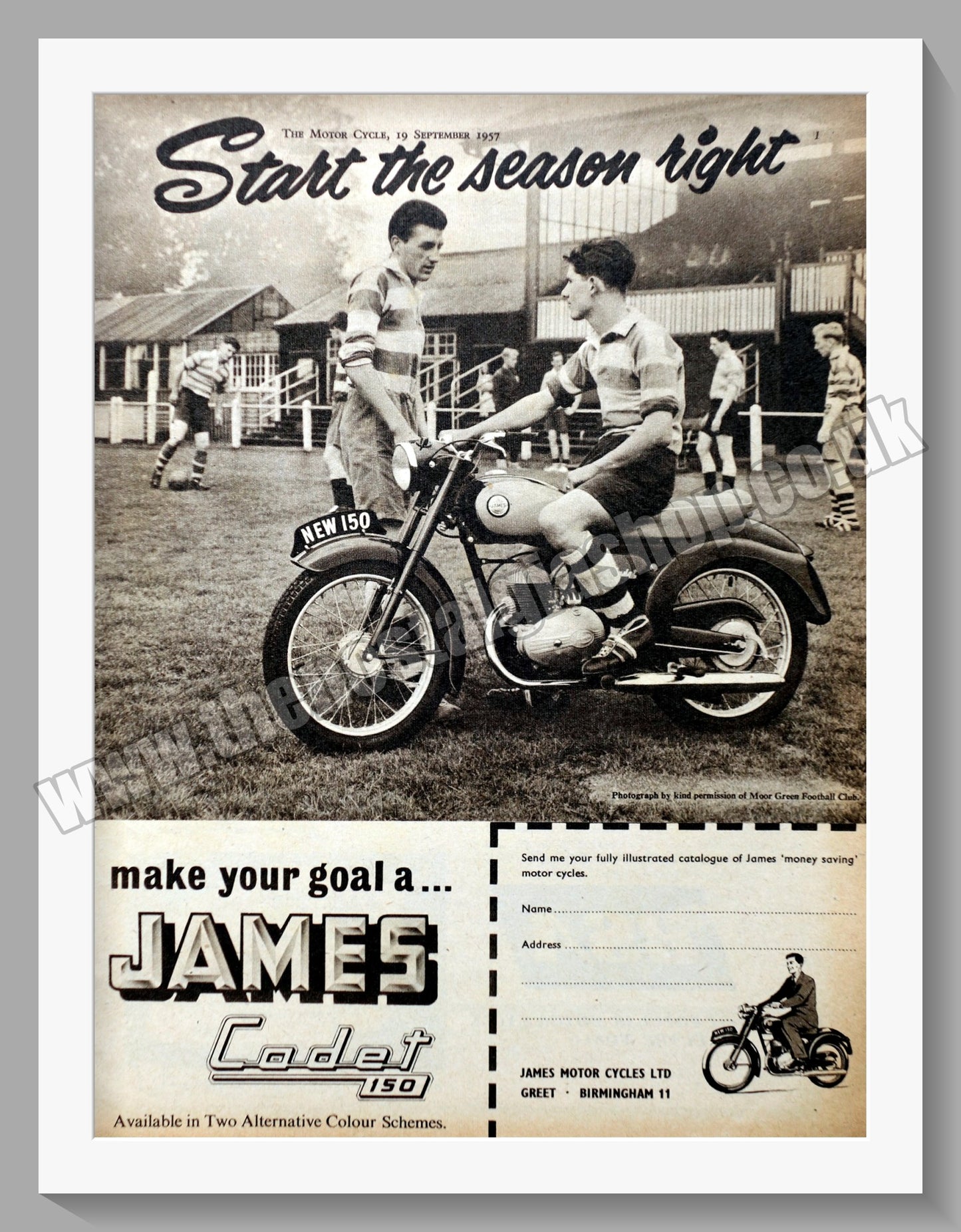 James Cadet 150 Motorcycle. Original Advert 1957 (ref AD56929)