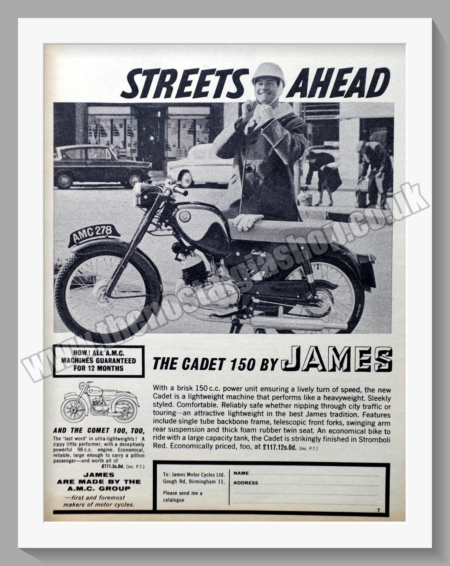 James Cadet 150 Motorcycle. Original Advert 1963 (ref AD56930) – The