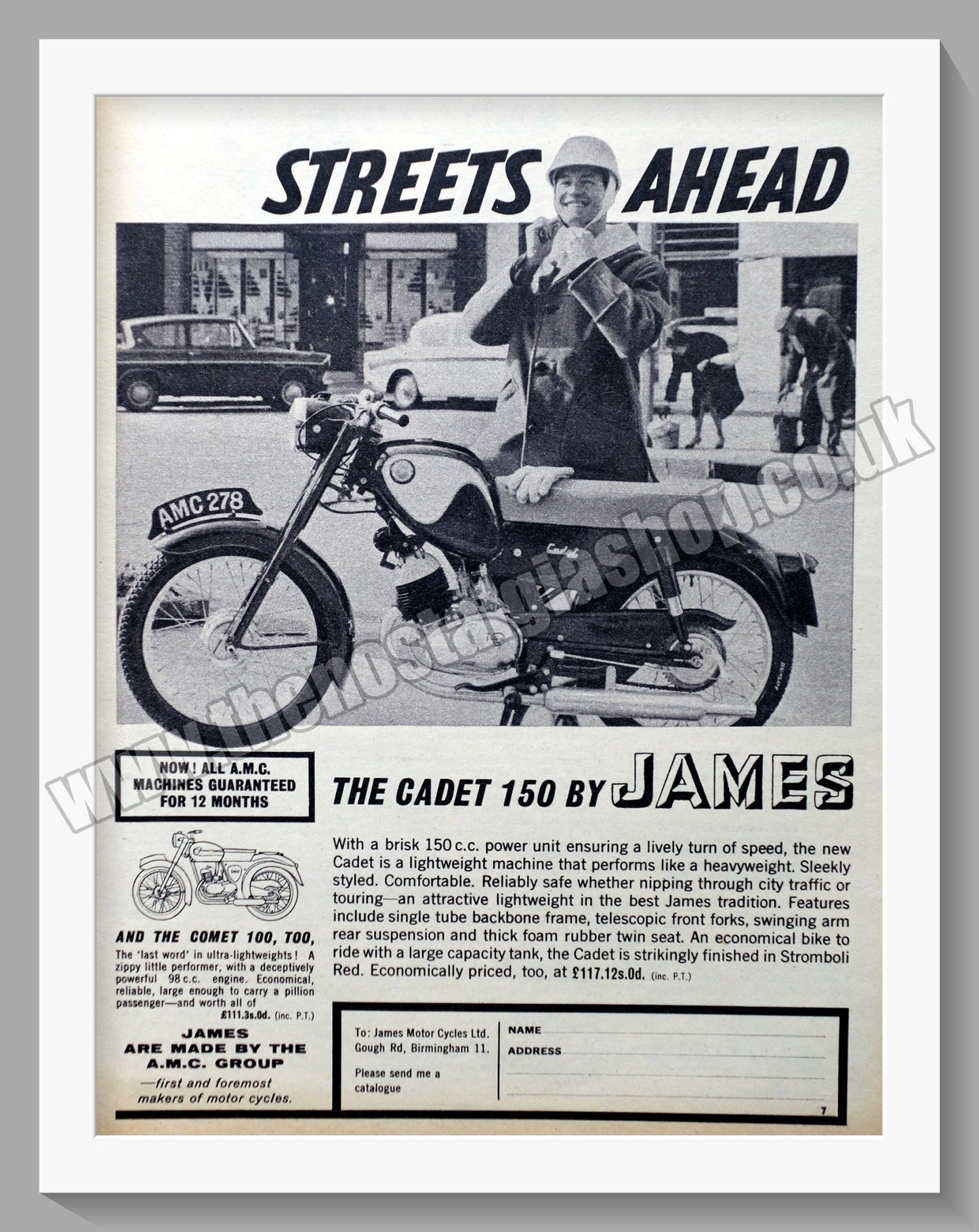 James Cadet 150 Motorcycle. Original Advert 1963 (ref AD56930)