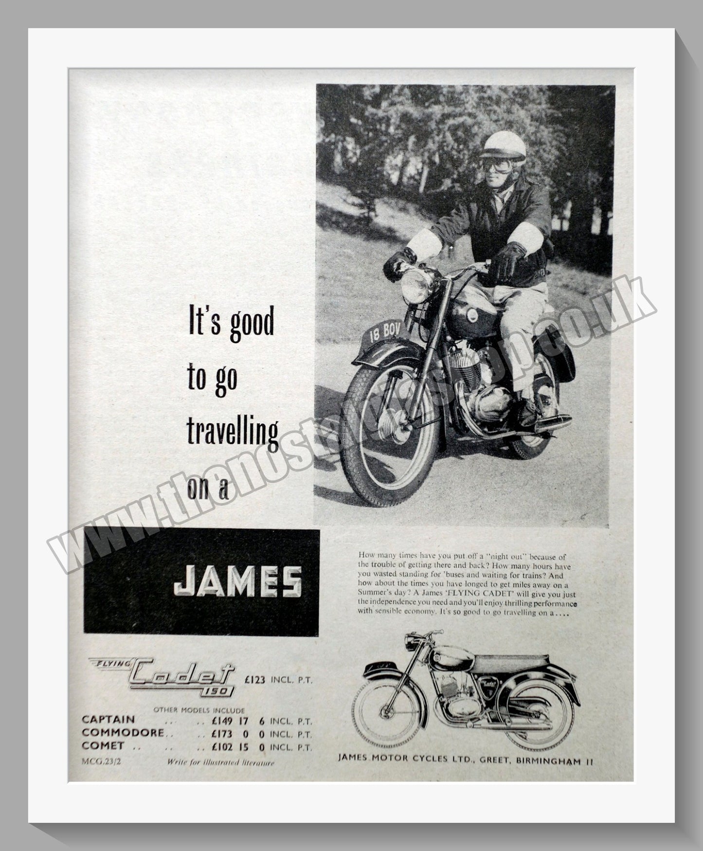 James Cadet 150 Motorcycle. Original Advert 1961 (ref AD56932)