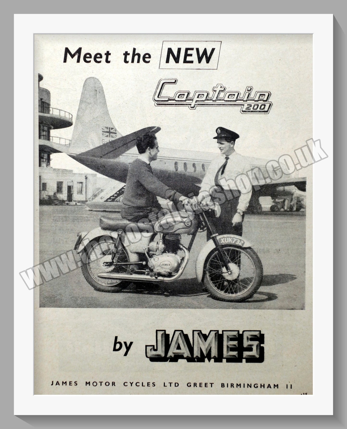 James Captain 200 Motorcycle. Original Advert 1959 (ref AD56945)