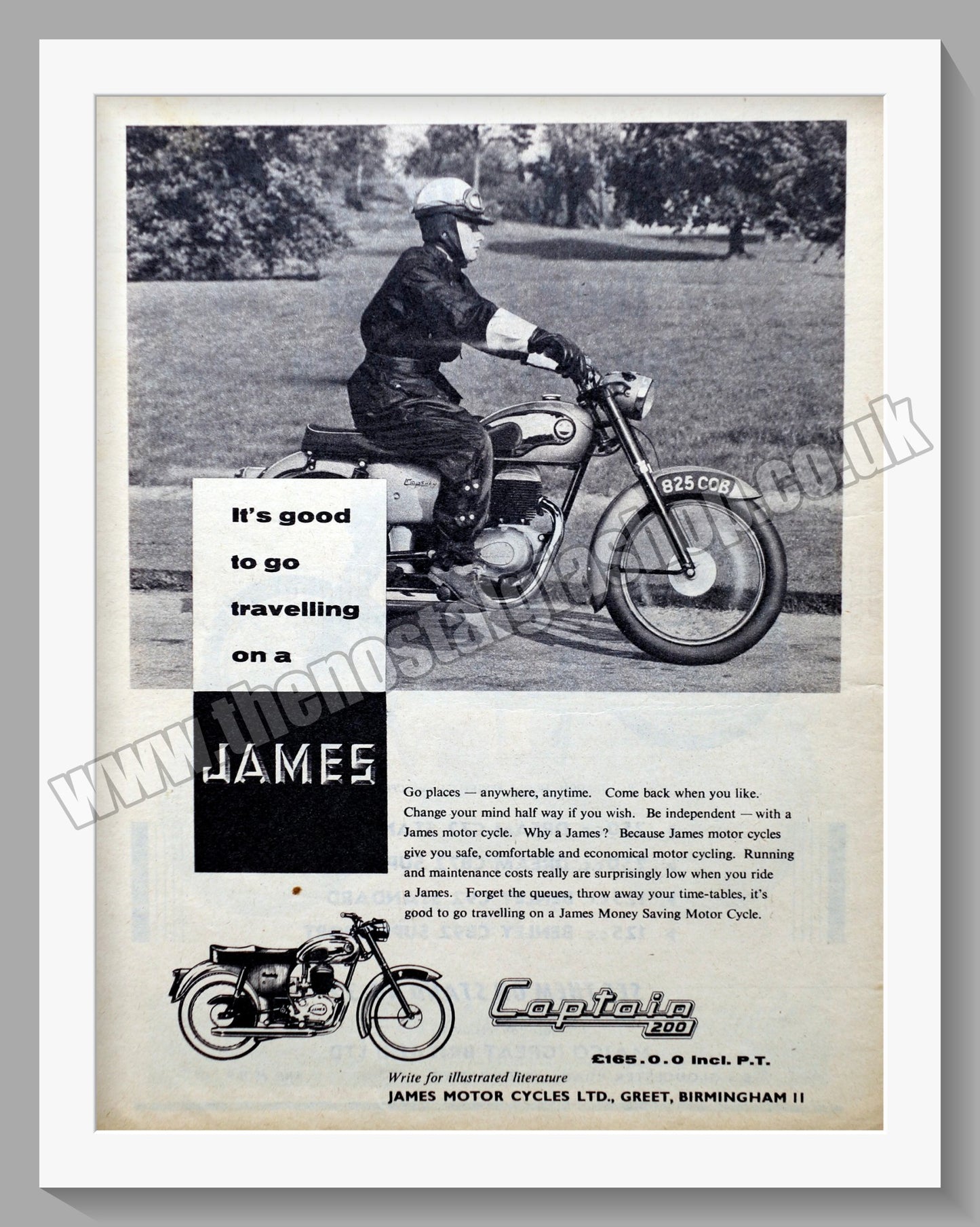 James Captain 200 Motorcycle. Original Advert 1960 (ref AD56949)