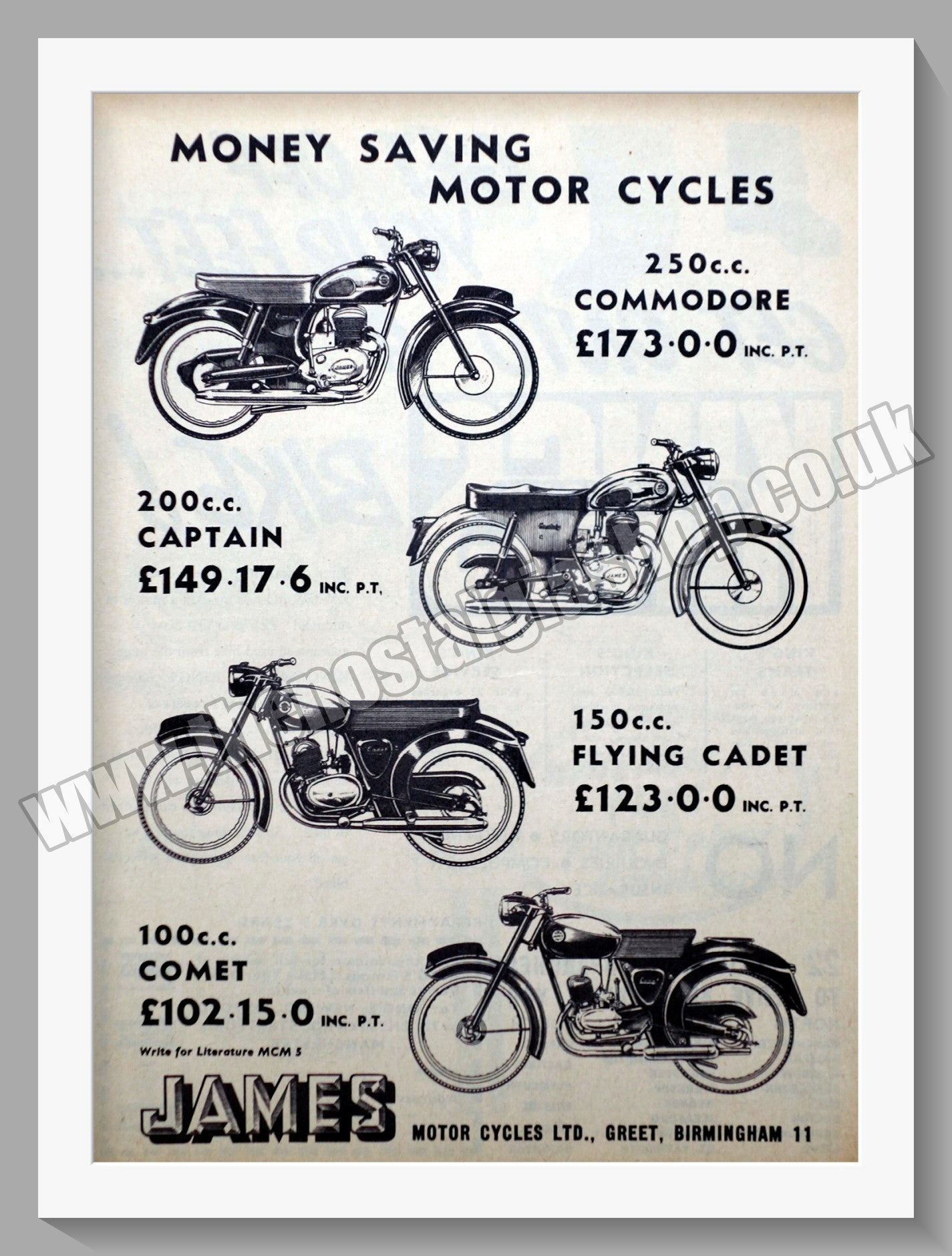 James Motorcycles. Original Advert 1961 (ref AD56979)