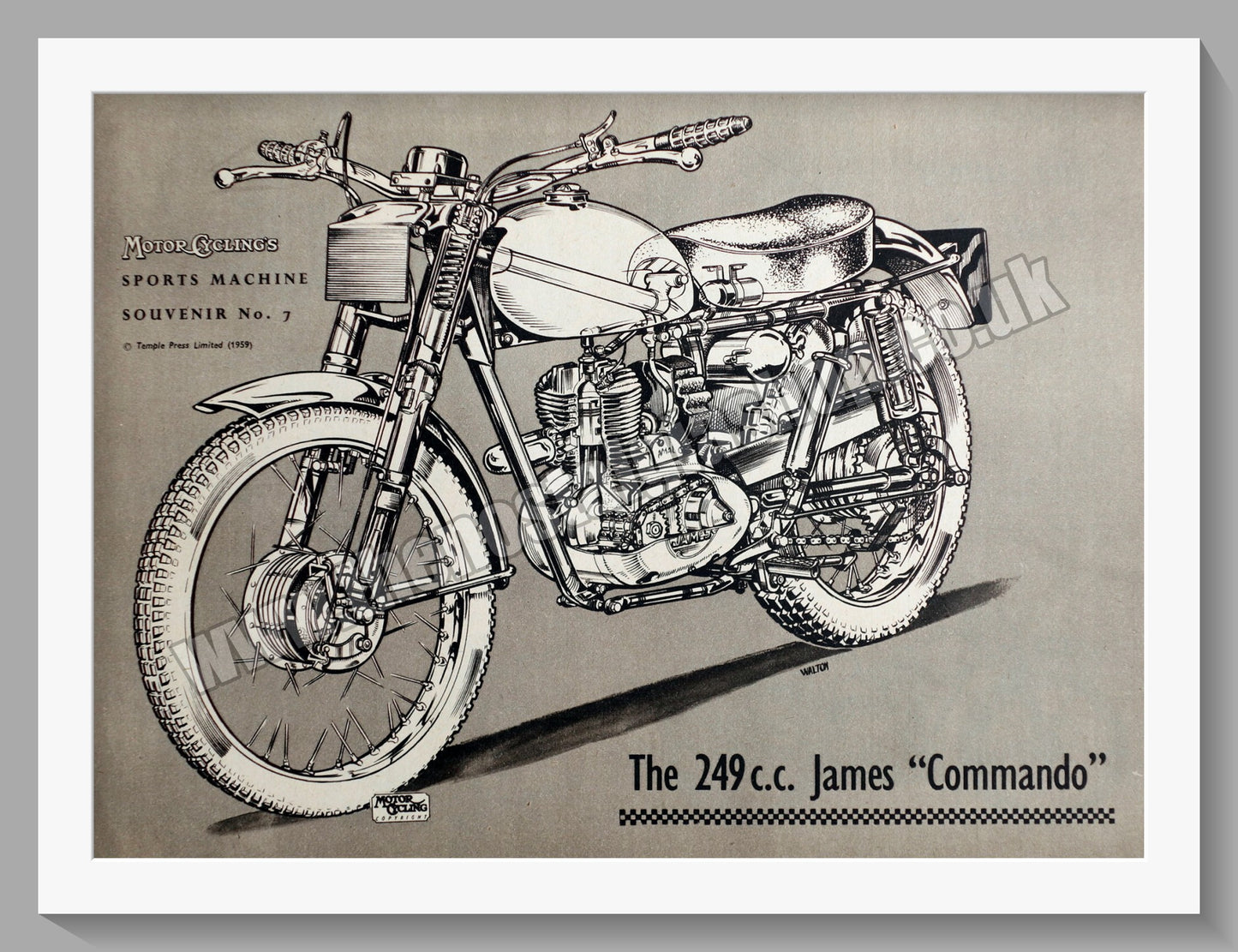 James Commando 250cc Motorcycle. Original print 1959 (ref AD57038)