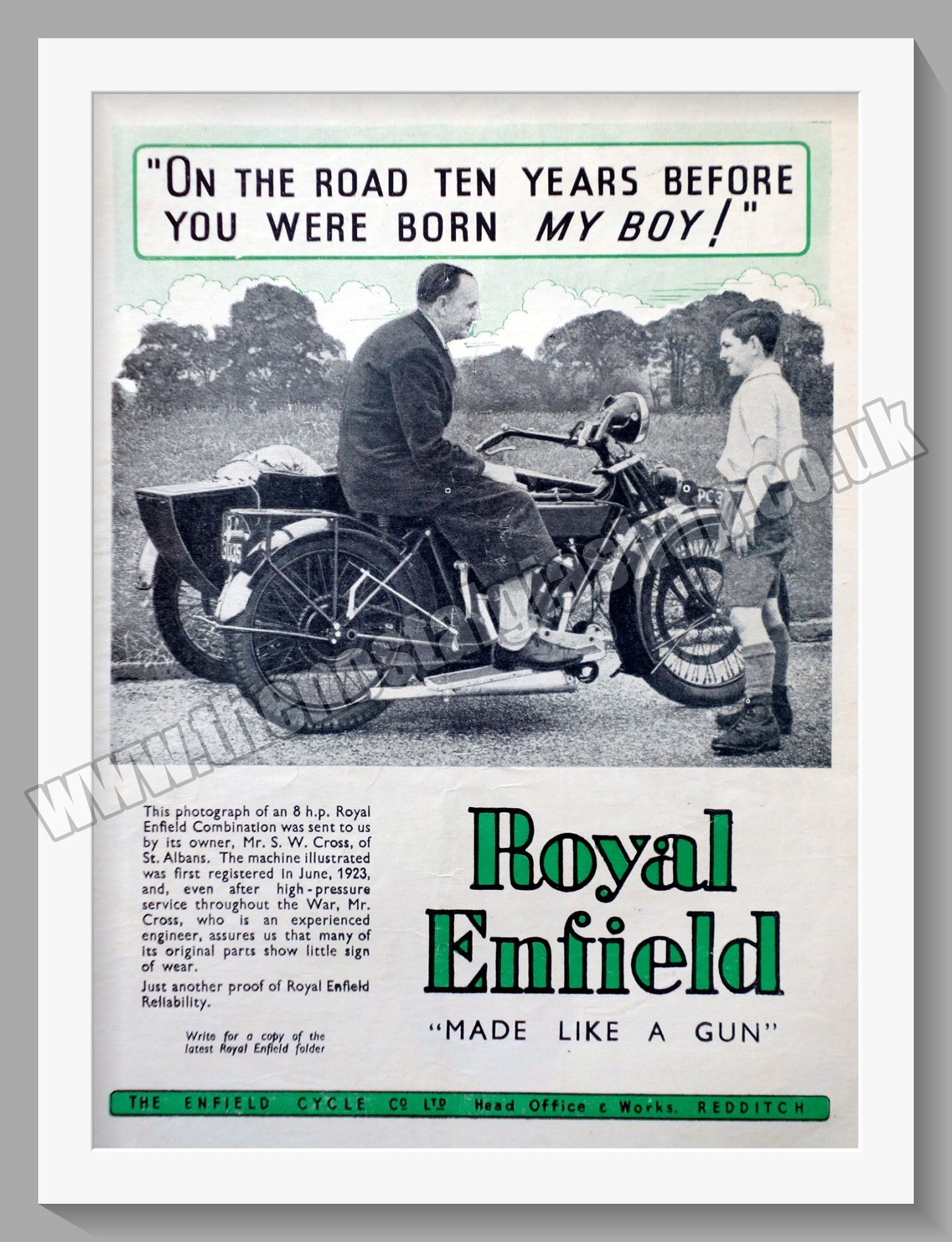 Royal Enfield Motorcycles. Made Like A Gun. Original Advert 1947 (ref AD57055)