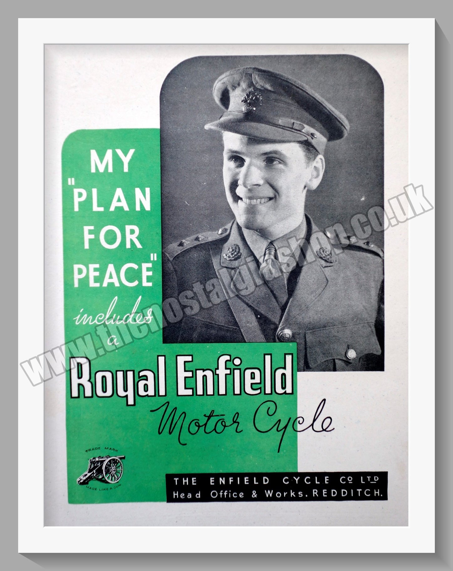 Royal Enfield Motorcycles. My Plan For Peace..... Original Advert 1942 (ref AD57070)