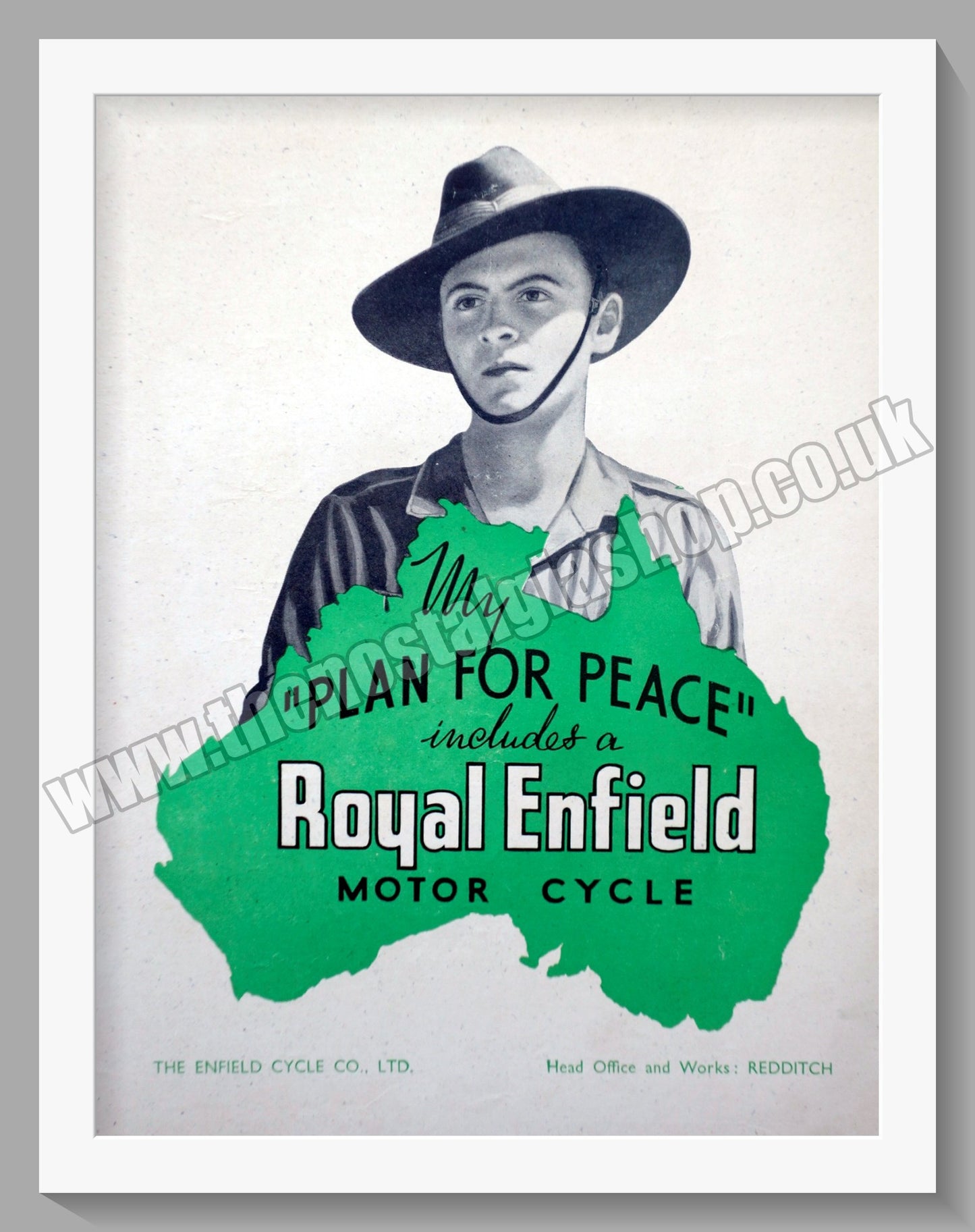 Royal Enfield Motorcycles. My Plan For Peace..... Original Advert 1942 (ref AD57072)