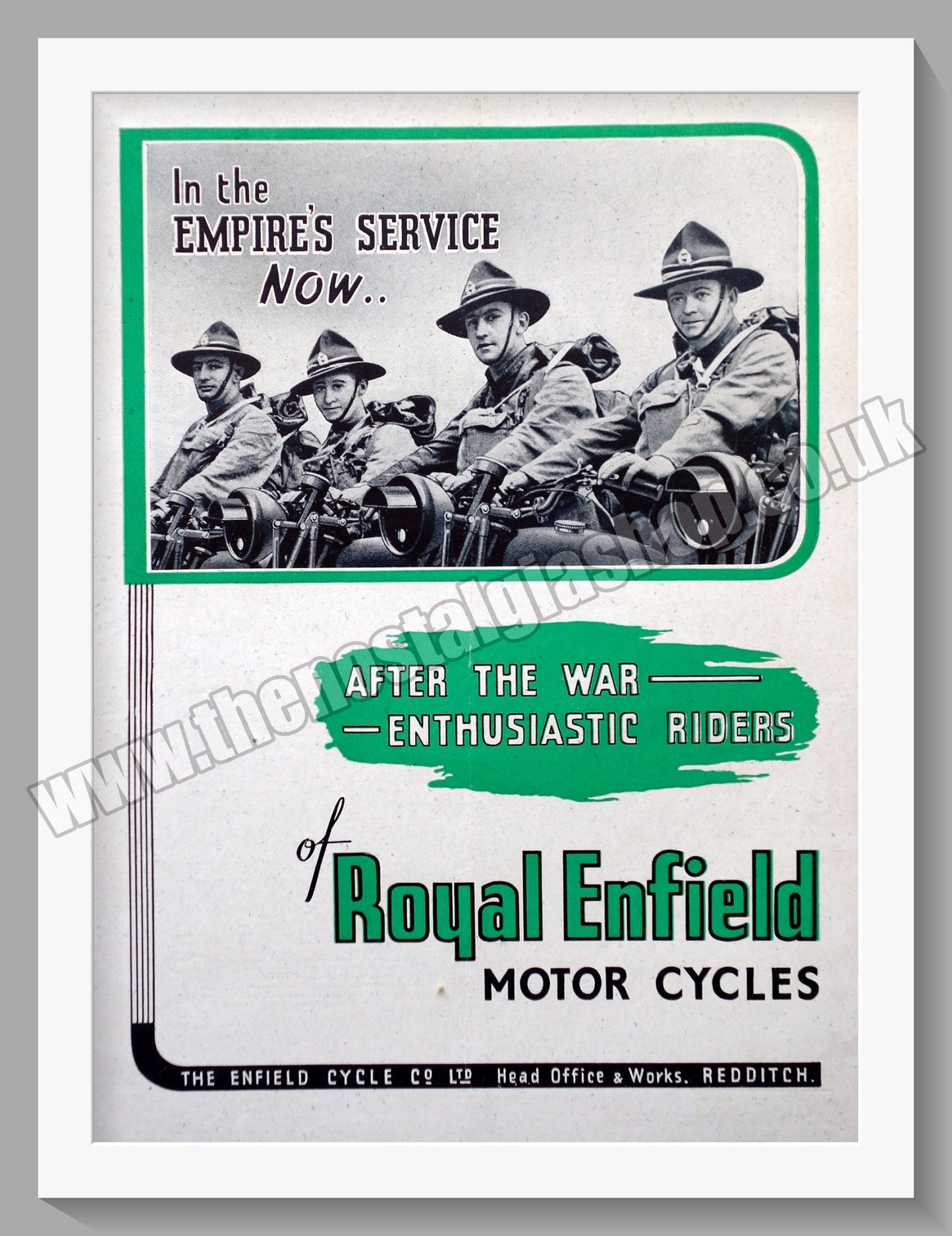 Royal Enfield Motorcycles. In The Empire's Service Now... Original Advert 1942 (ref AD57073)
