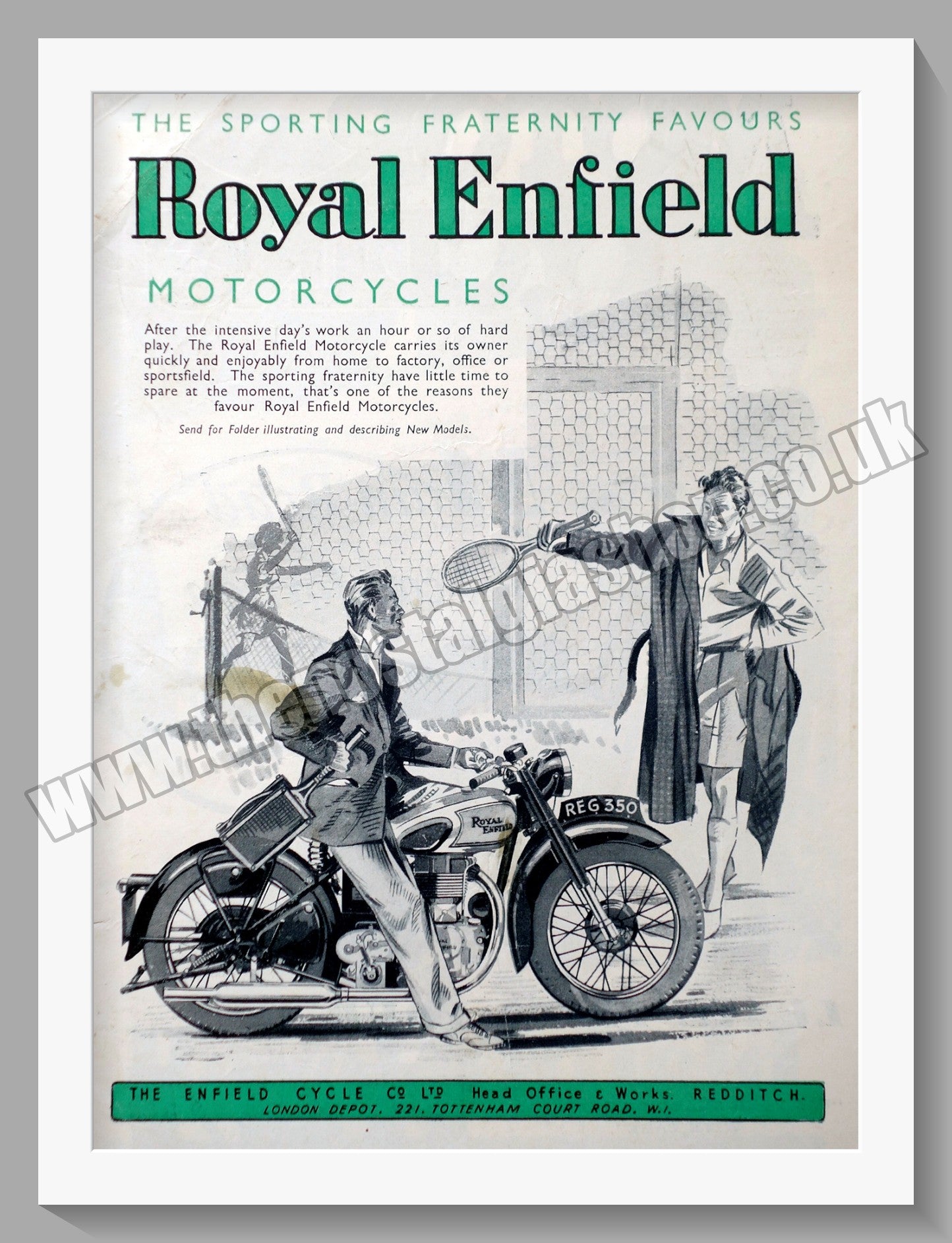 Royal Enfield Motorcycles In The Sporting Fraternity. Original Advert 1947 (ref AD57091)