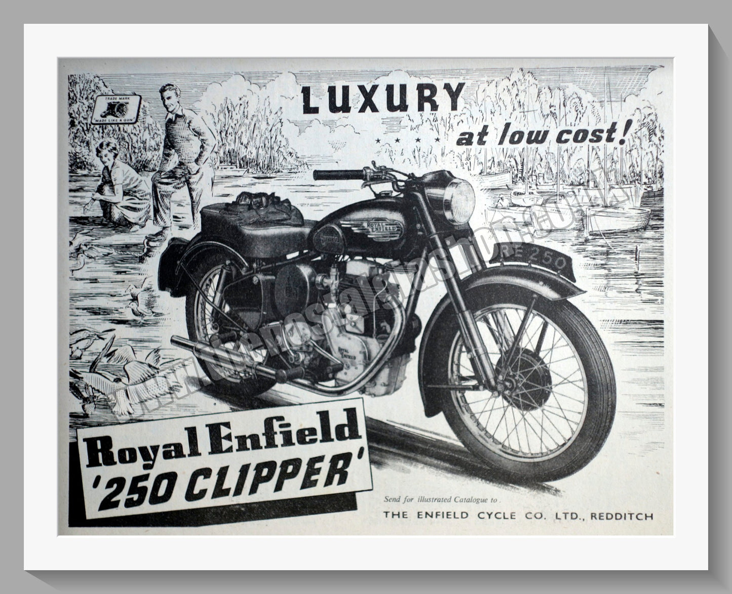 Royal Enfield 250 Clipper Motorcycle. Original Advert 1954 (ref AD57264)