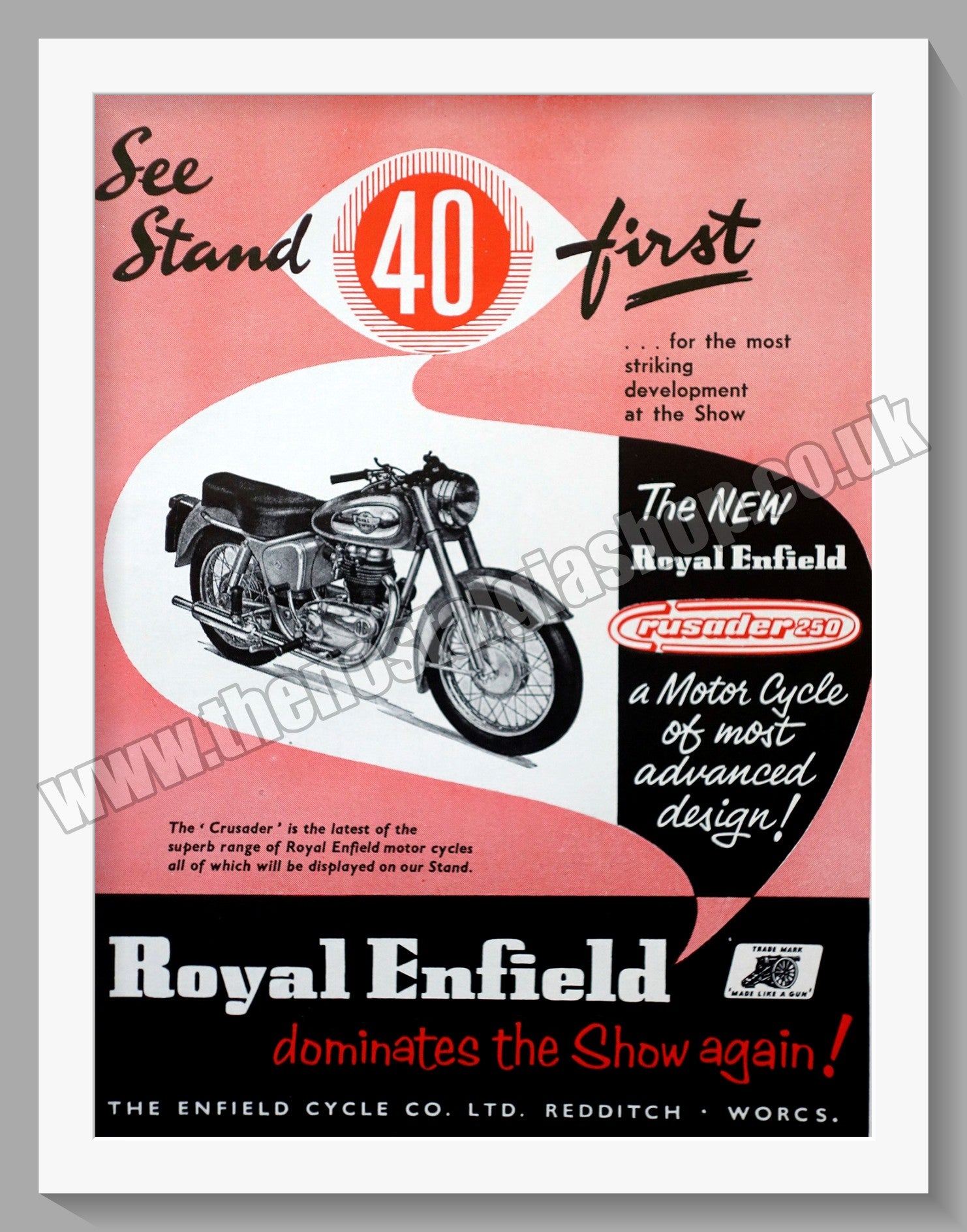 Royal Enfield Crusader Original Advert 1956 (ref