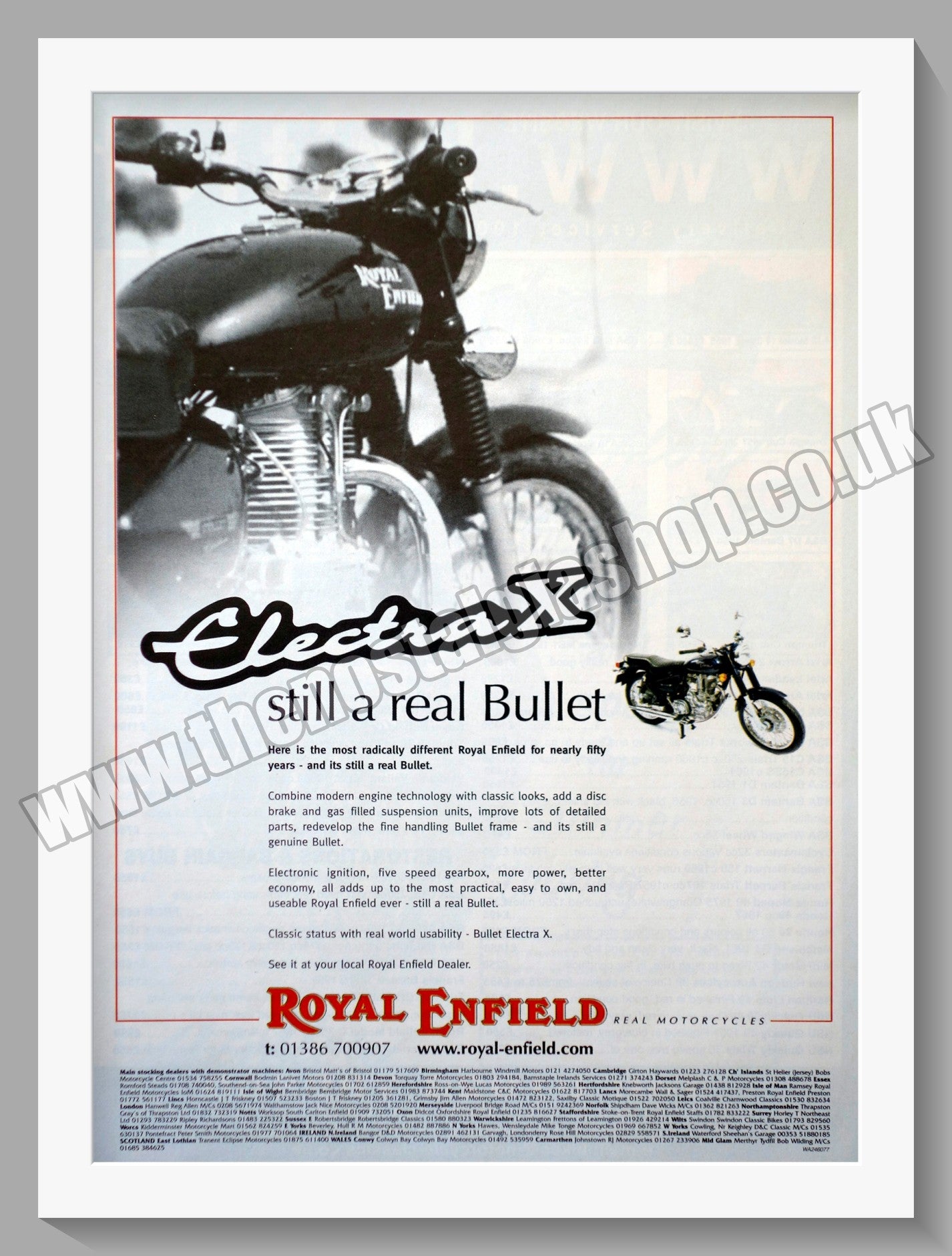 Royal Enfield Bullet Electra X Motorcycle. Original Advert 2004 (ref AD57467)