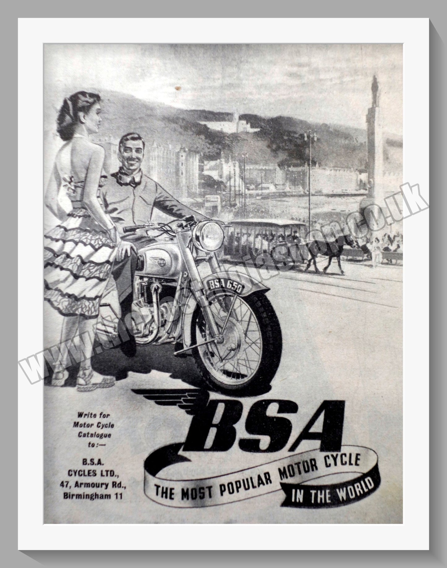 BSA Motorcycle. Original Advert 1952 (ref AD57197)