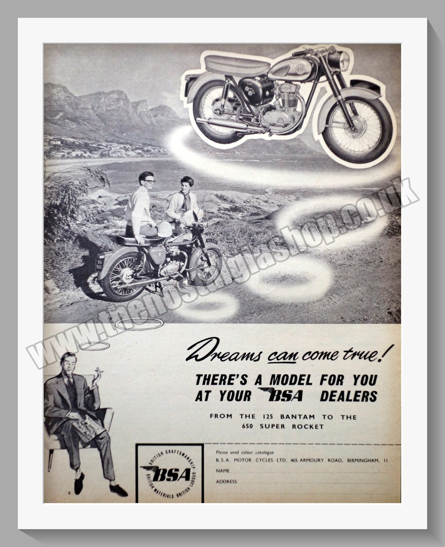 BSA Motorcycle. Original Advert 1962 (ref AD57198)