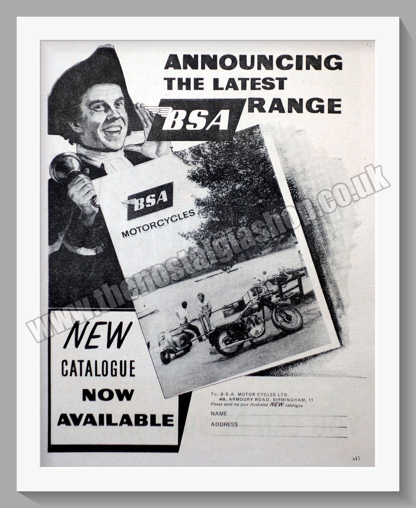 BSA Motorcycle. Original Advert 1959 (ref AD57249)