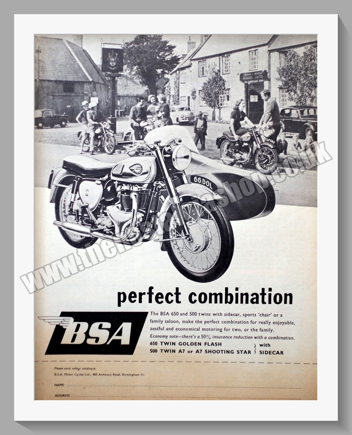 BSA 500 & 650 Motorcycle. Original Advert 1961 (ref AD57253)