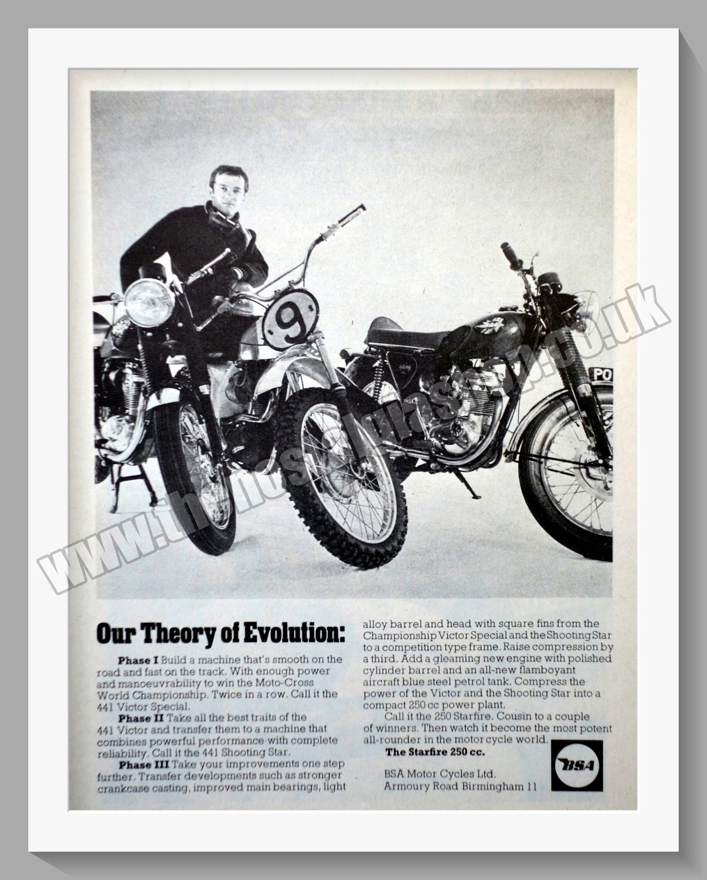 BSA Motorcycles. Original Advert 1969 (ref AD57271)