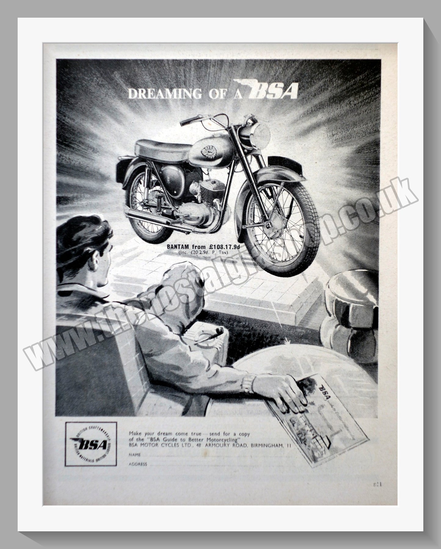 BSA Motorcycle. Original Advert 1961 (ref AD57272)